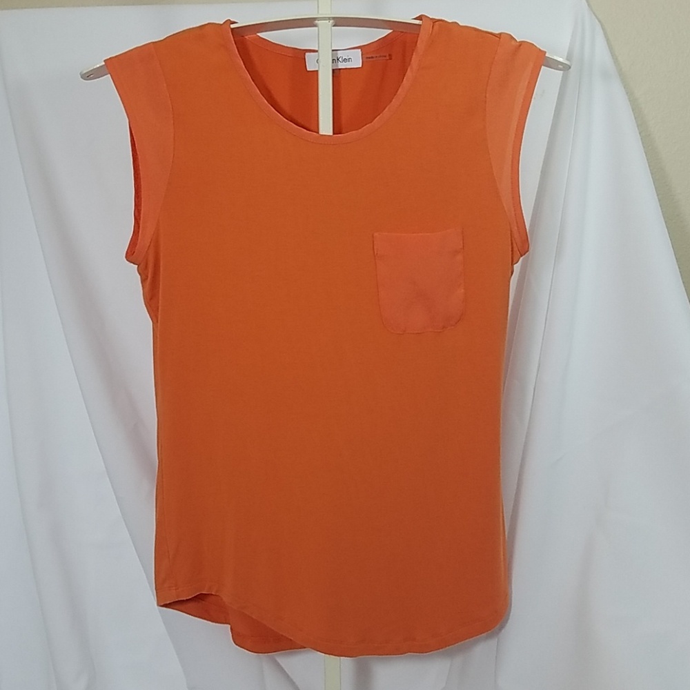 Calvin Klein Orange Sleeveless Blouse